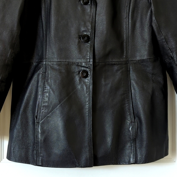 Worthington 90's Vintage Classic Genuine Leather Jacket Black Large - Picture 6 of 12